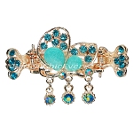 Haargreifer Schmetterling Haarspange Haarkneifer Haarklammer Metall & Strass türkis blau gold 4639a Haargreifer Schmetterling Haarspange Haarkneifer Haarklammer Metall & Strass türkis blau gold 4639a